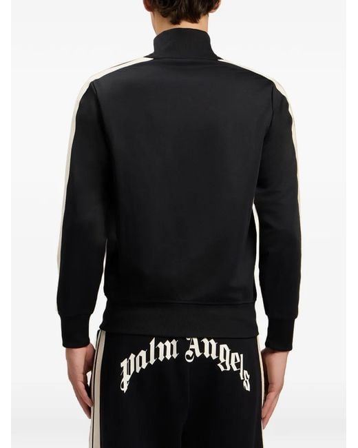 Palm Angels Black Full Zip Classic Logo Track Top for men