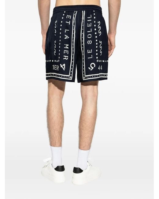 Balmain Blue Bermuda Shorts With Club Print for men