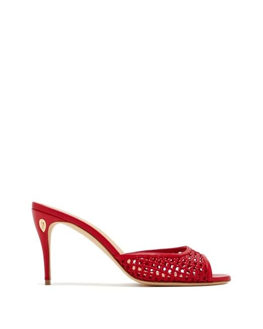 JENNIFER CHAMANDI Red 85Mm Guido Heeled Mules