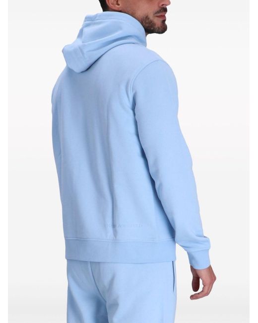Karl Lagerfeld Blue Logo-print Jersey Hoodie for men
