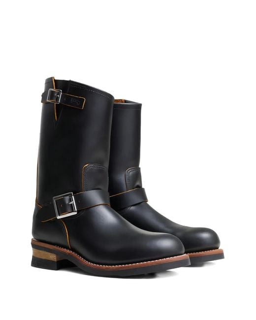 Red Wing Black Engineer Buckle Boots for men