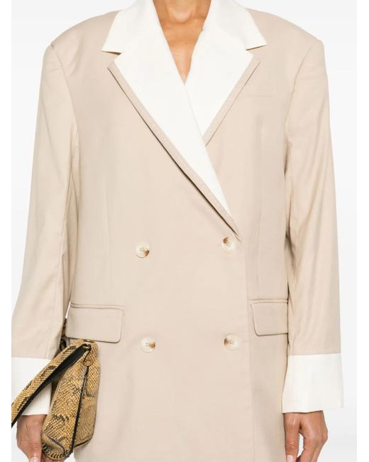 Remain Natural Two-Tone Double-Breasted Blazer