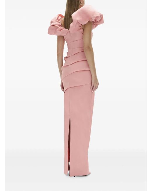 Rachel Gilbert Pink Frey Gown