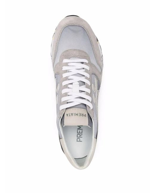 Premiata White Panelled-design Low-top Sneakers for men