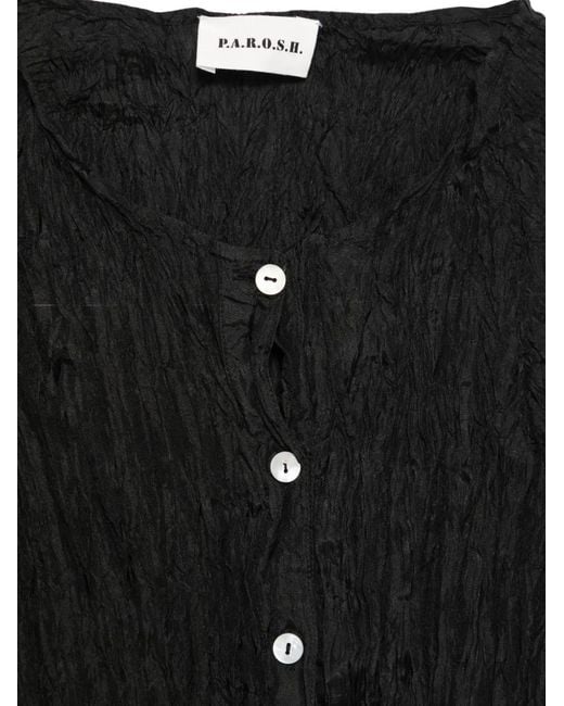 P.A.R.O.S.H. Black Textured Blouse