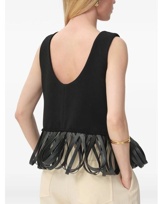 Concepto Black Raw Sleeveless Blouse