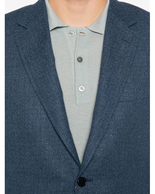 Canali Blue Buttoned Blazer for men