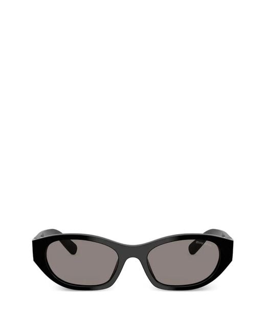 Miu Miu Gray A03S Logo-Plaque Sunglasses