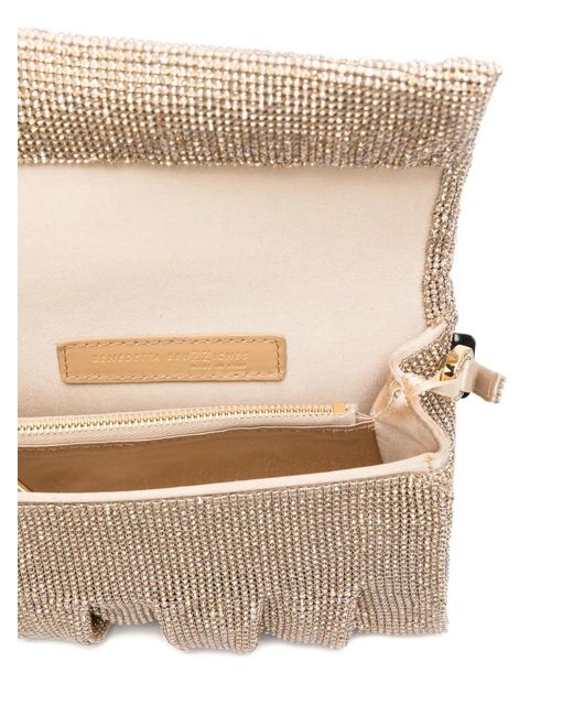 Benedetta Bruzziches Natural Mini Sac Froncé À Ornements