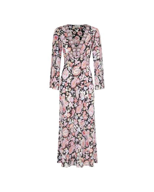 Rixo White Tania Bias-Cut Silk Midi Dress