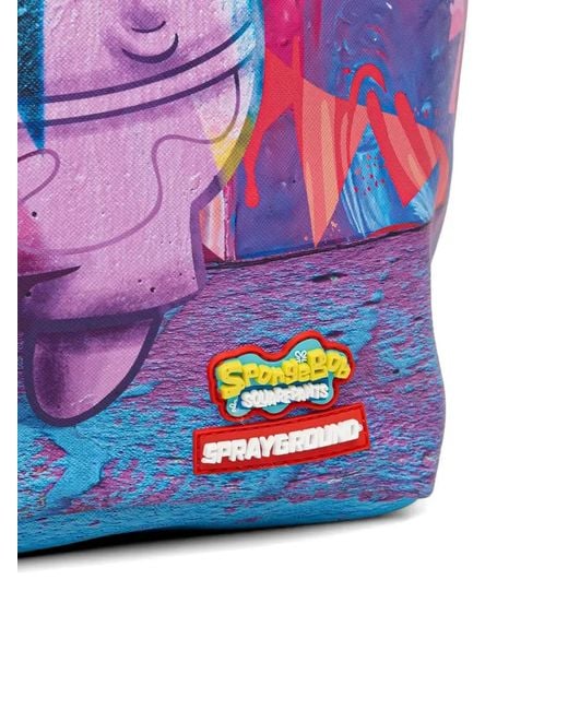 Sprayground Blue X Spongebob Patrick-Print Backpack