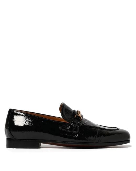 Tom Ford Black Gigi Patent-Leather Chain Loafers for men
