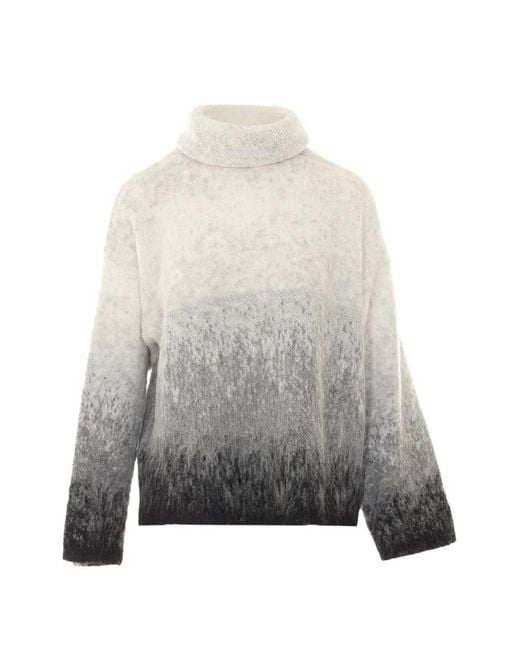 Liu Jo Gray Ombré High-Neck Sweater