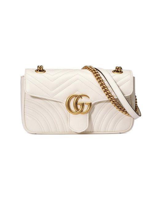 Lyst - Gucci Gg Marmont Matelassé Shoulder Bag in White - Save 44%