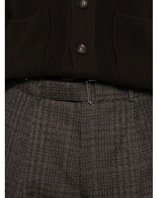 Officine Generale Gray Belted Check Trousers for men