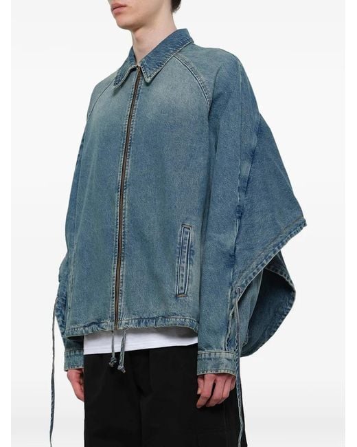 Egonlab Blue Zip-Up Denim Jacket for men