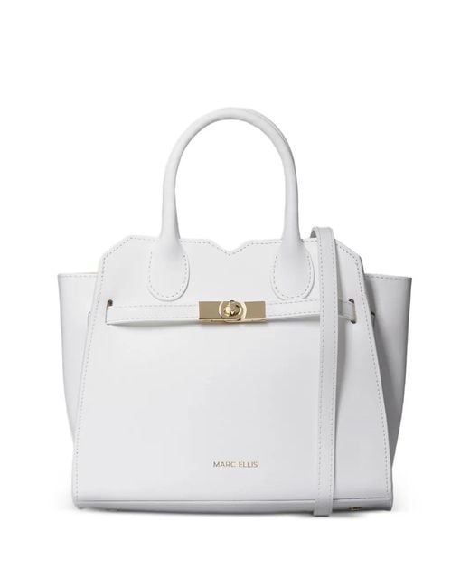 Marc Ellis White Antilia Twist-Lock Tote Bag