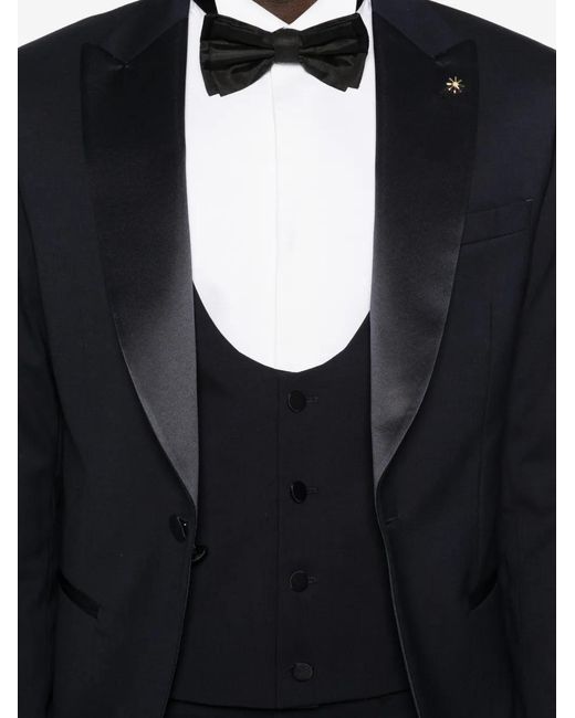 Manuel Ritz Blue Peak-Lapels Suit for men