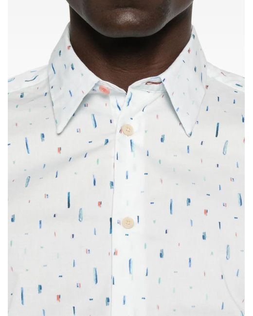 メンズ Paul Smith Freefall プリント シャツ White