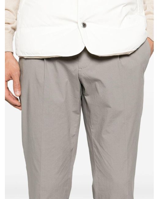 Dell'Oglio Gray Mid-rise Tapered Chinos for men