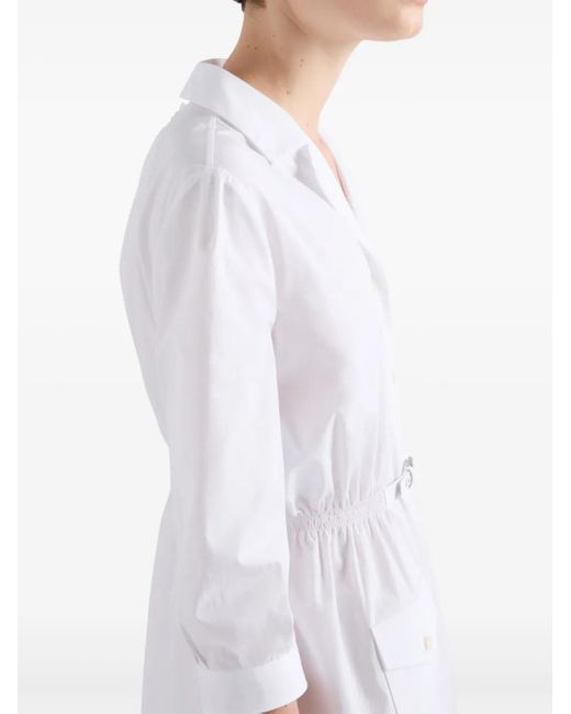 Prada White Poplin Mini Dress