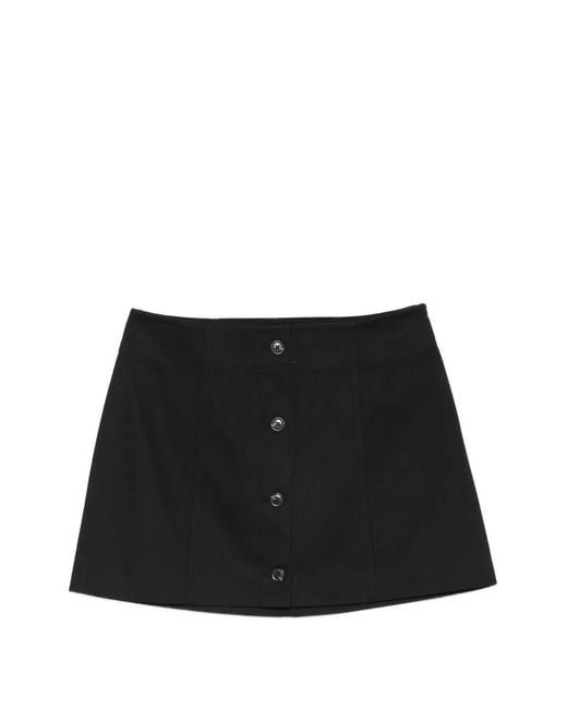 Samsøe & Samsøe Black Sabonnie Buttoned Mini Skirt