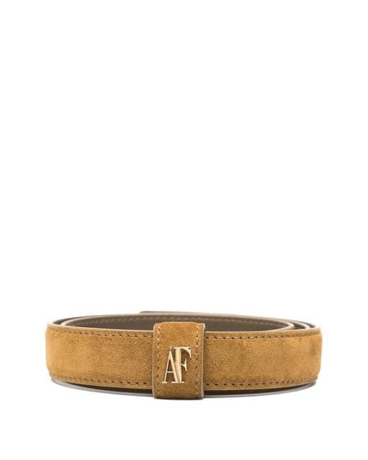 Alberta Ferretti White Logo-Plaque Belt