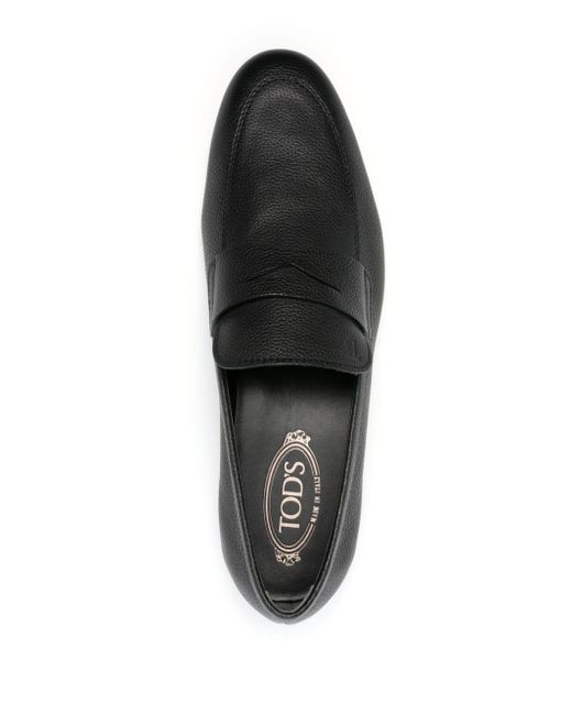 Tod's Black Debossed-monogram Leather Loafers for men