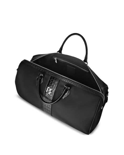 Billionaire Black Crocodile-Embossed Nylon Travel Bag for men