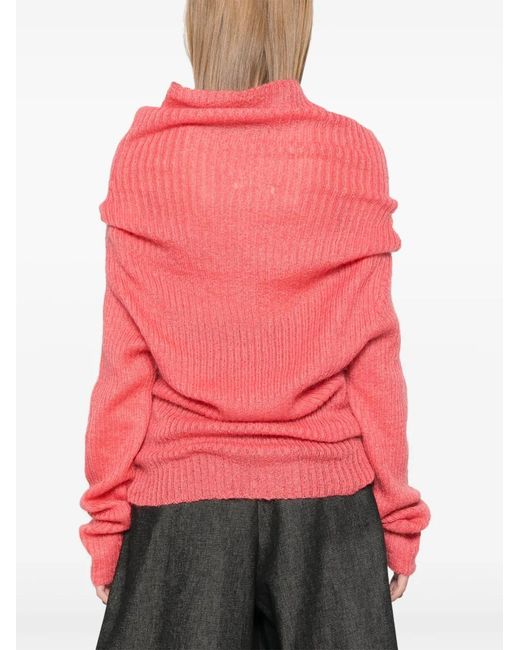 Yohji Yamamoto Pink Cowl-Neck Sweater