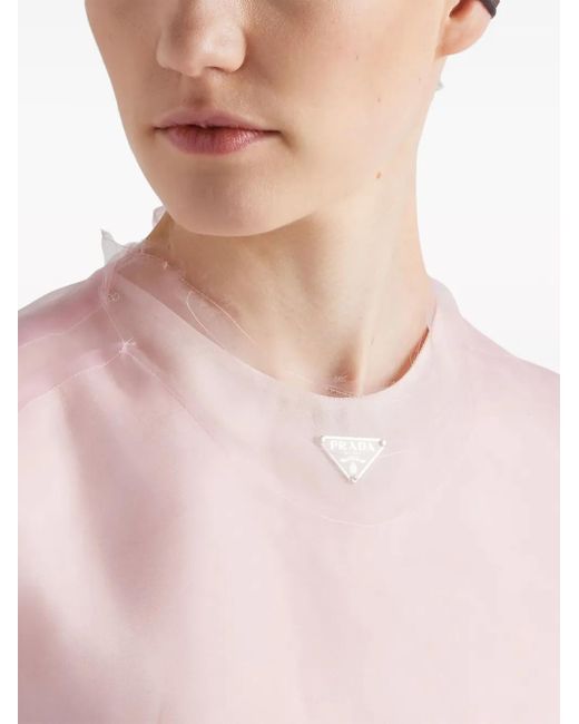 Prada Technical Voile Dress in Pink | Lyst