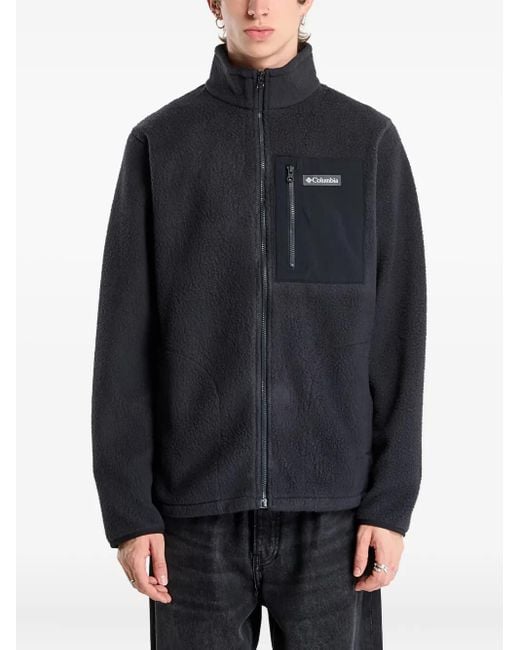 Columbia Blue Jasper Ridge Pebbled Full-Zip Fleece Sweater for men