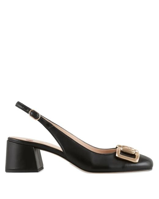Högl Black Mary Buckle-Embellished Slingback Pumps