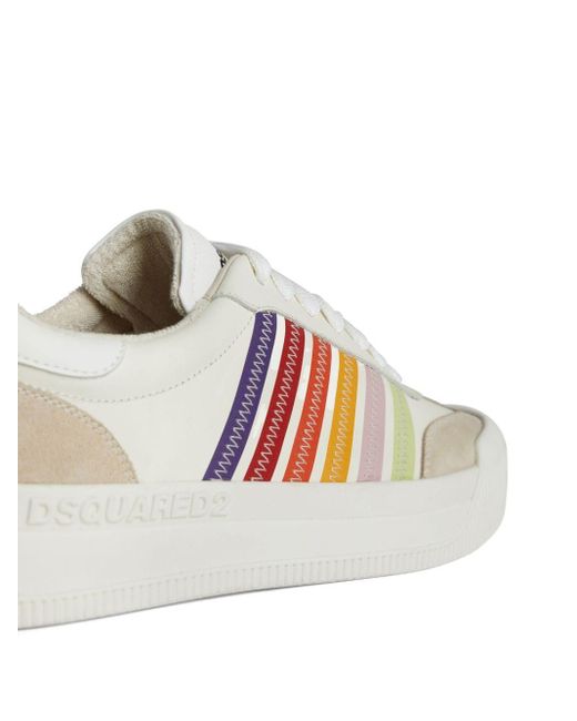 DSquared² White Boxer Striped Sneakers for men