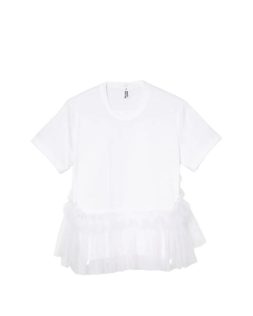 Noir Kei Ninomiya White Ruffled T-Shirt