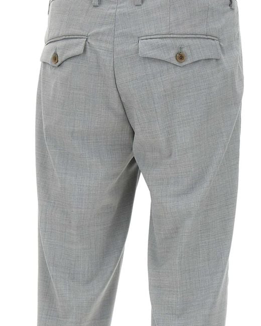 Myths Gray Pleated-Pocket Trousers for men