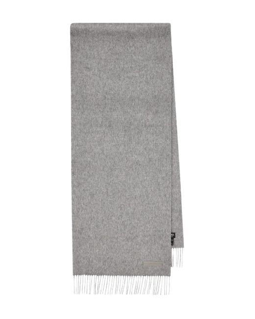 Fringed cashmere scarf Zegna de hombre de color Gray
