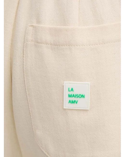 American Vintage White Patch-Pocket Drawstring Trousers for men