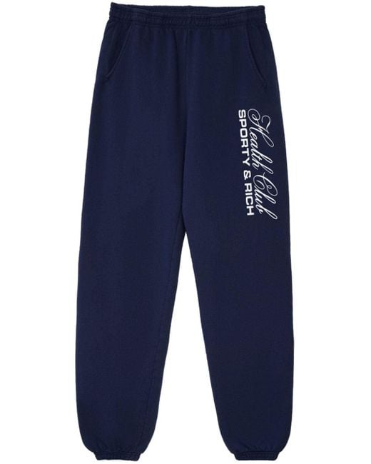 Sporty & Rich Blue Made In Usa Cotton Track Pants