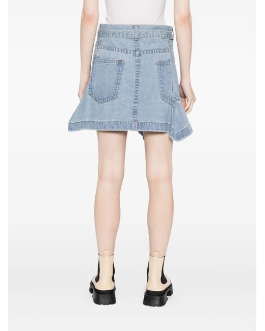 Sacai Blue Belted Denim Skirt