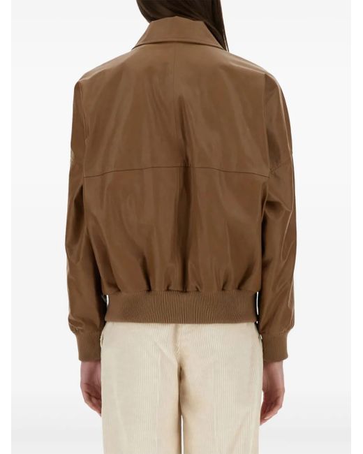 Brunello Cucinelli Brown Leather Jacket It