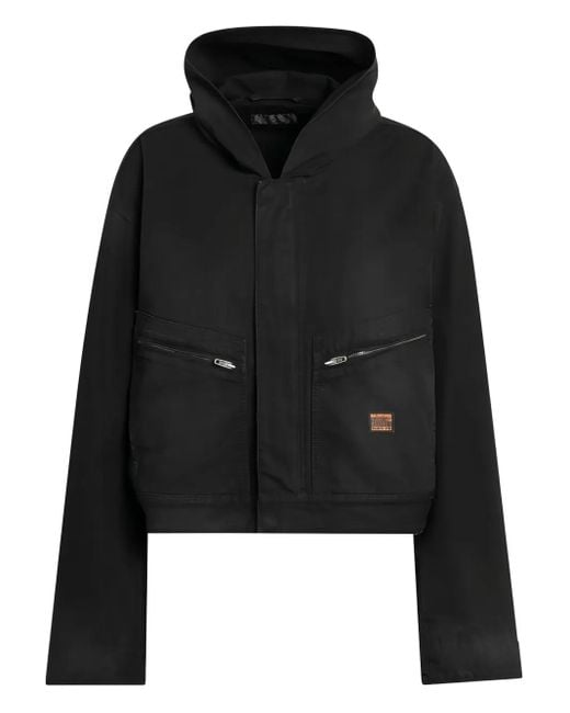 Balenciaga Black Hooded Zip-Up Jacket