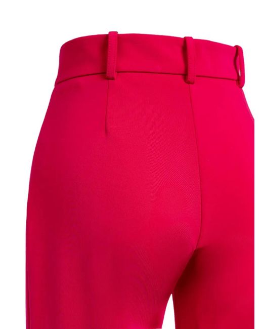 Pinko Red Pressed-Crease Split-Hem Trousers