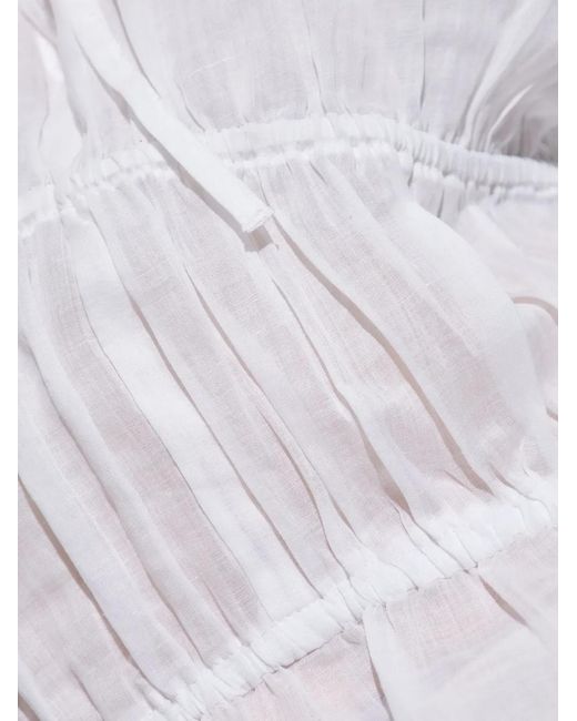 Rag & Bone White Ruffled Peplum Blouse