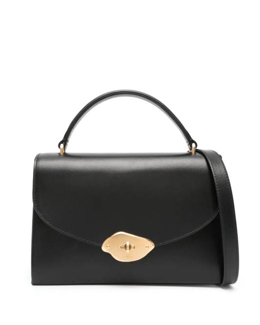 Mulberry Black Lana Logo-Engraved Tote Bag