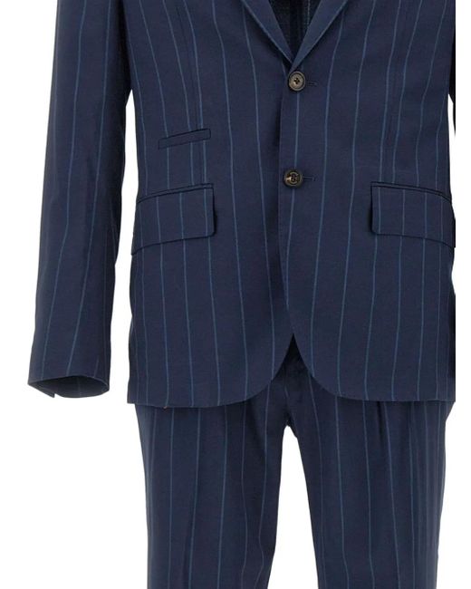 Eleventy Blue Pinstriped Suit for men