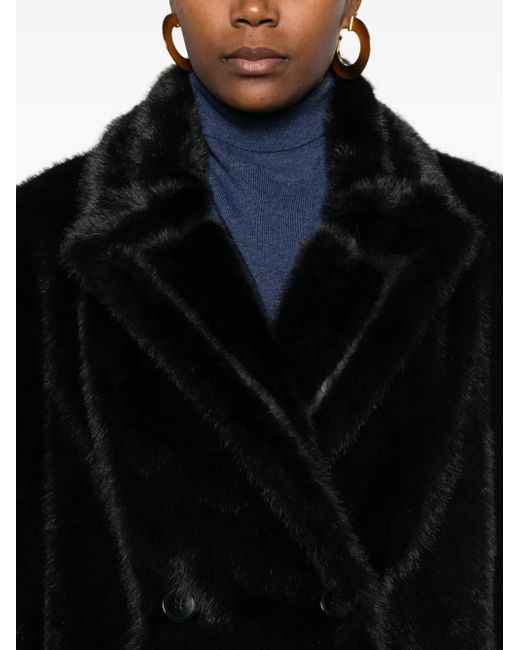 Twinset Black Double-Breasted Coat