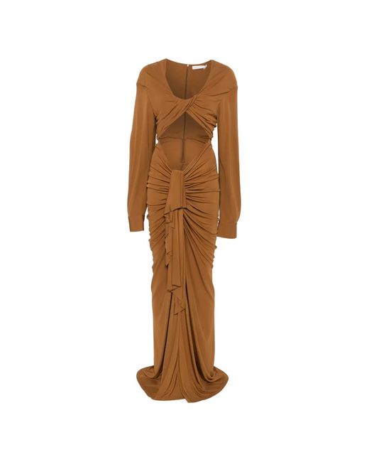 Christopher Esber Brown Draped Maxi Dress