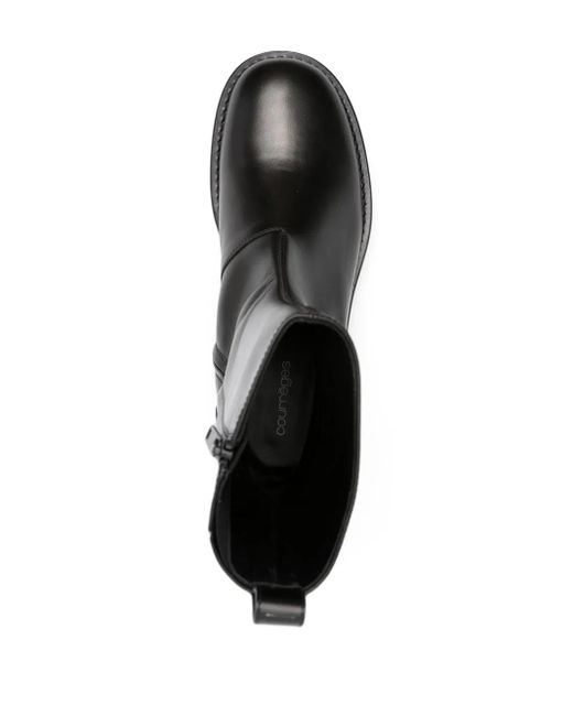 Courreges Black Stretch Leather Boots for men