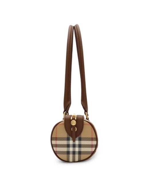 Burberry Black Mini Check Barrel Bag